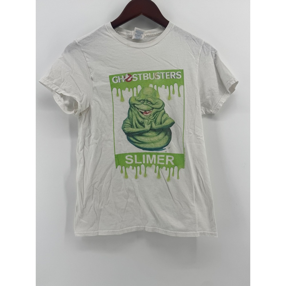 Ghostbusters Slimer Graphic T-Shirt White Delta Soft Mens Small 2019 Movie Tee‎